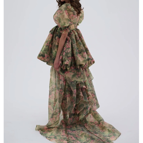 Selkie Floral Maxi Dress - Green and Pink - Picture 6 of 9